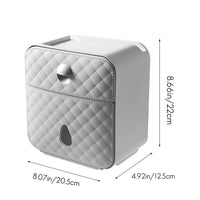 1 x RAW Customer Returns SURGKD Toilet Paper Holder Waterproof Storage Box Wall Mounted Bathroom Accessories Tray Roll Without Punch - RRP €20.4