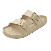 1 x RAW Customer Returns VICT POPU Women s Open Toe Sandals, Adjustable Double Buckle Strap, Waterproof, EVA Footbed, Arch Support, Beige, 40 EU - RRP €58.8