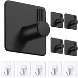 1 x Brand New Voarge Self-Adhesive Towel Hooks, 304 Stainless Steel Wall Hooks, Coat Hooks, Towel Holder Hooks for Bathroom and Kitchen, No Drilling, Black, 5 Stainless Steel Towel Hooks 5 Transparent Hooks - RRP €24.0