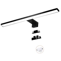 1 x RAW Customer Returns YIQAN LED Mirror Light 4000K Natural Light Matte Black 40cm Bathroom Light 10w 800lm Bathroom Cabinet Light Cabinet Lighting Clip Light Cosmetic Light 3 Mounting Options - RRP €26.0