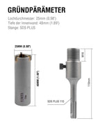 1 x RAW Customer Returns BINOTA Concrete Hole Saw 115 mm with SDS MAX 220 mm Shank for Cement, Brick, Stone, Wall - RRP €34.76