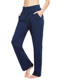 1 x RAW Customer Returns BALEAF Women s Thermal Jogging Bottoms Cotton Yoga Pants with Pockets Straight Leg Pants Sweatpants Leisure Pants Long Wide Leg Straight Pants Dark Blue XXL - RRP €34.8