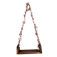 1 x RAW Customer Returns Harilla Newborn Props Wooden Swing Seats Gift Posing Props with Flower Rope Photo Shoot Background Accessory, Baby Photography Accessories for 0-3 Months Boys Girls, Coffee - RRP €28.99