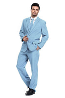 1 x RAW Customer Returns U LOOK UGLY TODAY Men s Suit Party Christmas Costume Fashionable Regular Cut Festive Suits Party Suits Solid Color Light Blue XXL - RRP €49.99