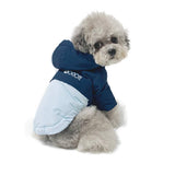 1 x RAW Customer Returns Winter Coat for Small Dogs with Hood, Warm Cotton Coat with Collar Hole Chihuahua Small Dog Puppy Blue M - RRP €17.48