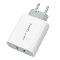 1 x RAW Customer Returns Amoner USB C Charger 40w USB C plug iPhone plug USB C power supply for iPhone fast charger 2 port fast charger compatible with iPhone13,13pro,13pro max, 12,12 Pro Max,11 Pro Max,new SE,XR - RRP €19.99