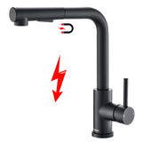 1 x RAW Customer Returns Tohlar low pressure kitchen faucet extendable black with magnet docking shower, stainless steel kitchen faucet 3 connections, 2 jet types low pressure sink faucet 360 rotatable kitchen faucet L-shaped - RRP €44.99