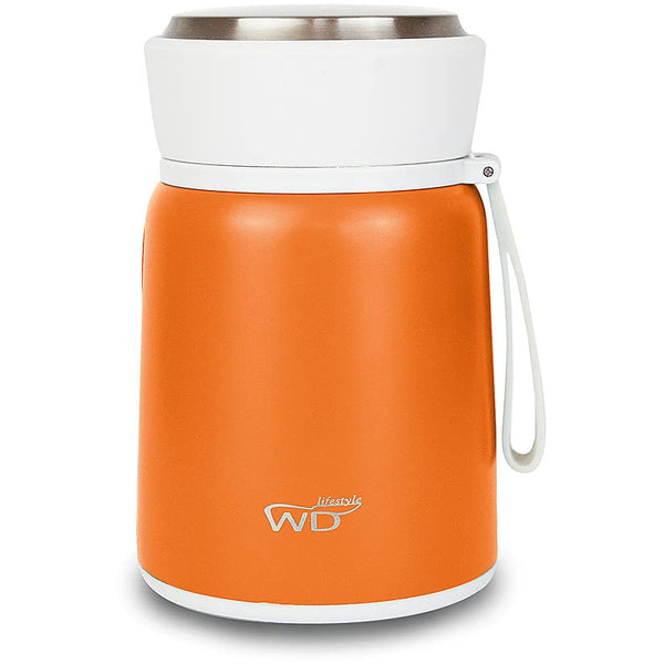 2 x Brand New WD Lifestyle - Thermal Lunch Box 530 ml with teaspoon and lid for spices, sauces, muesli Orange  - RRP €29.5