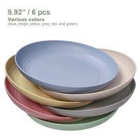 1 x RAW Customer Returns Hobein Lightweight Plastic Plates Large 6 Pcs 25.2cm Unbreakable Dinner Reusable Plates Plastic Plates Plates Set Non-Toxic Dishwasher Microwave Safe and Healthy - RRP €21.17