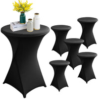 1 x RAW Customer Returns YFZYT 6 pieces stretch bar table covers 80cm, machine washable, reinforcement in the foot area of bar table covers, for tablecloths in bistro tables, folding bar tables, outdoor bar tables black, 80 110cm  - RRP €39.99