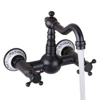 5 x RAW Customer Returns Hiendure Wall Mounted Two Handles 2 Hole Kitchen Faucet Sink Faucet Made of Brass Ceramic Cartridge Mixer Tap Faucet Swivel Spout Oil Rubbed Bronze - RRP €325.0