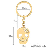 1 x Brand New DUOWEI Grim Reaper Keychain Halloween Skull Zinc Alloy Key Chain Keyring Wallet for Women Ladies Girls Gift 8 Skulls Gold  - RRP €27.6