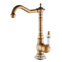 1 x RAW Customer Returns Traditional Victorian Double Lever Kitchen Mixer Tap with Chrome Ceramic 1 4 Turn Valve with 2 UK Standard Hoses, Antique, Single Lever 5 Ceramic  - RRP €52.99