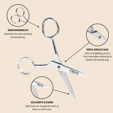 1 x RAW Customer Returns Professional eyebrow scissors set with comb travel case Beard scissors eyebrow scissors for men and women Extra sharp blade For ear, nose beard hair - with straight blade rustproof - RRP €19.95