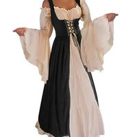 1 x RAW Customer Returns Aibaowedding Renaissance Dress Women Medieval Dress Medieval Costumes Women A-black, Small Medium  - RRP €46.38