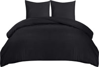 1 x RAW Customer Returns Utopia Bedding bed linen 220x240 set - microfiber duvet cover 240x220 cm 2 pillowcases 65x65 cm - black - RRP €20.16