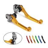 1 x RAW Customer Returns JFG RACING Motorcycle Brake Clutch Levers CNC Folding Pin for RM85 2005-2019 RM125 RM250 2004-2008 YZ80 YZ85 2001-2014 Motocross Gold - RRP €30.99