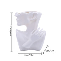 1 x RAW Customer Returns Creativity Vases Decoration, Modern Vase Face Statue Jewelry Stand Flowerpot Art Ornament Home Decoration Flower Vases for Pampas Grass Living Room Bedroom White  - RRP €39.99