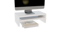 1 x RAW Customer Returns ComfortCove Monitor Stand, 2 Tier Monitor Stand, Computer Monitor Stand, Laptop Stand, Computer Stand, Printer Stand with Storage Tray, Ideal for Your Home Office, White - RRP €22.99