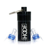 1 x RAW Customer Returns HOOF SafeSound - Earplugs hearing protection for DJs, musicians, concerts, festivals, clubs, discos, parties, e-guitar, e-drums, music silicone earplugs hearing protection blue transparent with aluminum container - RRP €29.29