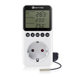 1 x RAW Customer Returns KETOTEK Digital Socket Thermostat with Day Night Timer, Plug Timed Thermostat Reptiles Terrarium Temperature Controller with Probe 220V - RRP €29.5