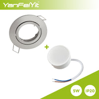 1 x Brand New YanFeiYit 5x Premium Ultra Flat LED Recessed Light 5W 230V replaceable ceramic module Dimmable Neutral white 4000K Pivotable recessed spotlight Matt chrome round - RRP €40.33