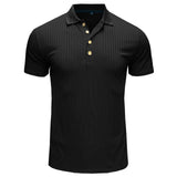 1 x Brand New Men s Polo Shirts Short Sleeve Men s Short Sleeve Breathable Summer Slim Fit Men s Shirts Short Sleeve Casual Shirt Golf T-Shirt Black XL - RRP €23.18