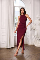 1 x RAW Customer Returns GRACE KARIN Women s Elegant Long Ball Gowns with Slit Sleeveless Sexy Tight Dress Prom Dresses Solid Color Red Wine M - RRP €49.98