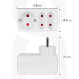 1 x RAW Customer Returns Aigostar multiple socket 3-way socket adapter, 2 Euro 1 Schuko socket child safety lock, double plug for socket, white - RRP €7.27