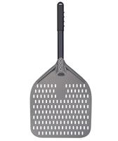 1 x RAW Customer Returns Ga HOMEFAVOR Perforated Pizza Peel, Pizza Shovel Made of Hard Anodized Aluminum Rectangular Professional Pizza Peel with Extended Silicone Handle, 30.5 x 35.6 cm, 66 cm Overall - RRP €33.99