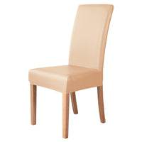 1 x RAW Customer Returns iEventStar PU leather chair covers faux leather seat covers seat leather look waterproof stretchy chair cover beige, 4 - RRP €38.99