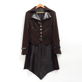 1 x RAW Customer Returns BLESSUME Gothic Coat Men s Tailcoat Halloween Cosplay Costume XL, Brown  - RRP €39.99