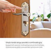 1 x RAW Customer Returns Zinc Alloy Door Handle Lock Set, European Style Indoor Handle, Silent Home Security Door Lock Cylinder Set with Keys - RRP €23.3