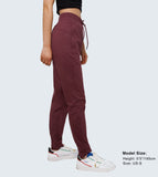 1 x RAW Customer Returns LAPASA Women s Tracksuit Pants Jogger Long Wide Sports Lightweight Sportswear Cool Elastic Comfortable Wide Hiking Running Exercise Yoga Fitness Summer L81 L Burgundy - RRP €16.42