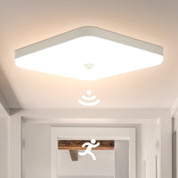 1 x RAW Customer Returns Combuh Ceiling Light with Motion Sensor 30W IP56 2400LM Warm White 3000K Waterproof LED Ceiling Lamp for Bathroom, Office, Porch, Garage, Balcony 25 25 4cm - RRP €26.21