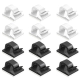 1 x RAW Customer Returns FineGood Pack of 60 self-adhesive cable clips, plastic cable holder, cable holder for the home office - black, white - RRP €9.26