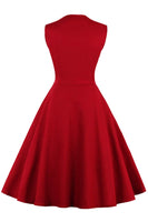 1 x RAW Customer Returns Axoe ladies 50s vintage dress, wine red-flowers, L - RRP €38.1