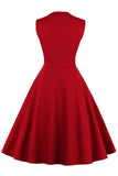 1 x RAW Customer Returns Axoe ladies 50s vintage dress, wine red-flowers, L - RRP €38.1