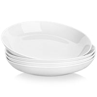 1 x RAW Customer Returns MALACASA, Regular Series, 4-Piece Pasta Plates, Soup Plates, Creamy White Porcelain Salad Plates, Serving Plates, Deep Plates for Spaghetti, Large Soup Bowl for Pasta, Soups, Salad, Fruit, 1300ml - RRP €42.99