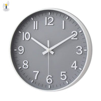 1 x RAW Customer Returns HZDHCLH Radio Controlled Clock 30 cm Large Dial Wall Clock Silent, Suitable for School, Home, Wall Decoration Gray White  - RRP €32.26