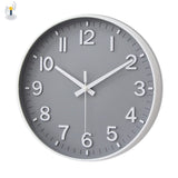 1 x RAW Customer Returns HZDHCLH Radio Controlled Clock 30 cm Large Dial Wall Clock Silent, Suitable for School, Home, Wall Decoration Gray White  - RRP €32.26