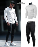 1 x RAW Customer Returns Muscle Cmdr Men s Long Short Sleeve Shirt, Men s Thermal Shirt Long Sleeve, Cotton Slim Fit Muscle Shirts White M  - RRP €27.99