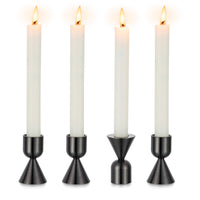 1 x RAW Customer Returns NUPTIO Candlestick Black Taper Candles Candle Holder 4 Pieces Taper Candle Holder Aluminum Tapered Holder Taper Candles Dinner Centerpieces Table Decoration Wedding Party Fireplace Christmas - RRP €19.14