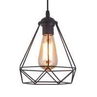 1 x RAW Customer Returns Vintage Pendant Light Hanging Lamp Cage Hanging Lamp, E27 Lamp Socket Type, Retro Lampshade Light for Kitchen, Bar, Living Room - RRP €19.32