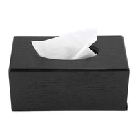 1 x RAW Customer Returns MAGT Tissue Box, Wooden Facial Tissue Box Elegance Rectangular Tissue Dispenser for Living Room Bedroom Kitchen Black  - RRP €21.17