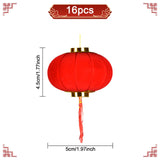 1 x RAW Customer Returns Chinese New Year Decoration 16 Pcs Red Lantern Decorations Hanging Flocking Plastic Lantern For Chinese Traditional Spring Festival New Year Garden Wedding Home Decoration - RRP €8.24