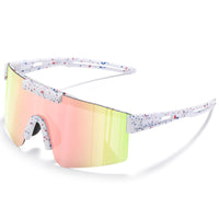 1 x RAW Customer Returns suoso Sports Glasses Polarized Cycling Glasses Bicycle Glasses Fast Glasses for Men Women Sports Sunglasses UV400 Clear Running Glasses for MTB Road Bike Bicycle Ski Rave Powder White - RRP €18.14