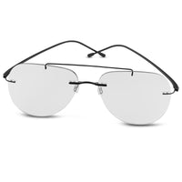 1 x RAW Customer Returns LJIMI Rimless Photochromic Progressive Multifocus Transition Reading Glasses Blue Light Blocking Multifocal Computer Eyewear UV400 Protection Sun Readers Men Women Half Frame Sunglasses Anti Glare - RRP €33.13