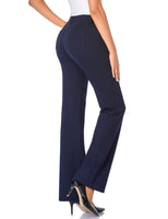 1 x RAW Customer Returns Tapata Women s 71cm 76cm 81cm 86cm Bootcut Stretch Pants with 4 Pockets, Tall Long Regular Petite for Office Business Everyday Elegant Pants 86cm Dark Blue S - RRP €44.36