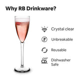 1 x RAW Customer Returns RB Champagne Glass Premium Plastic Unbreakable Reusable 15cl, Pack of 6 - RRP €18.72